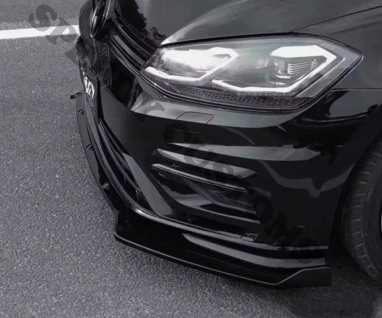 VW Golf Mk7/7.5 (all models) 2014–2020 Gloss Black Splitter
