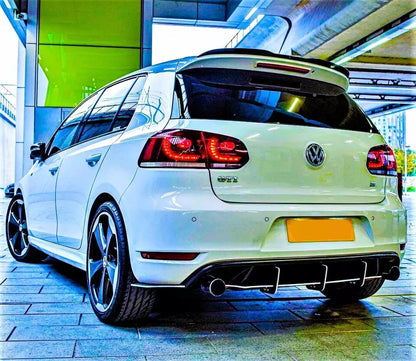 VW Golf GTI MK6 Rear Blade Fin Diffuser & Side Splitters Spoiler Body Kit 09-13
